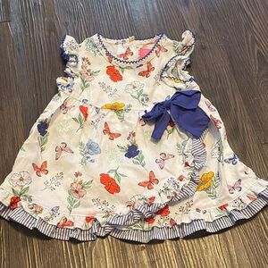 Good Lad Floral Butterfly Dress with Blue Accents